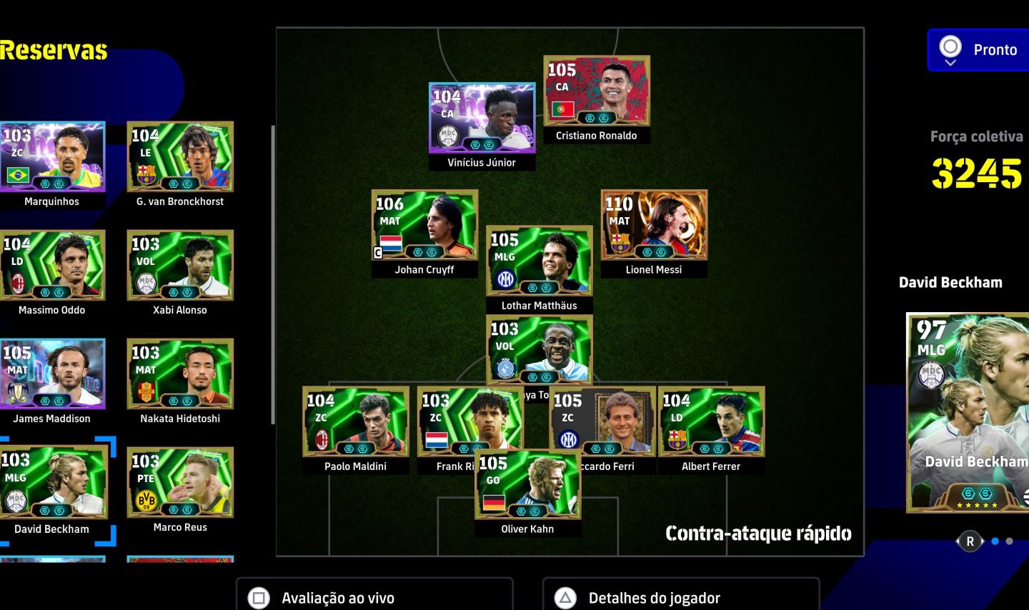Conta Efootball Playstation ( Messi 110 Over e +)