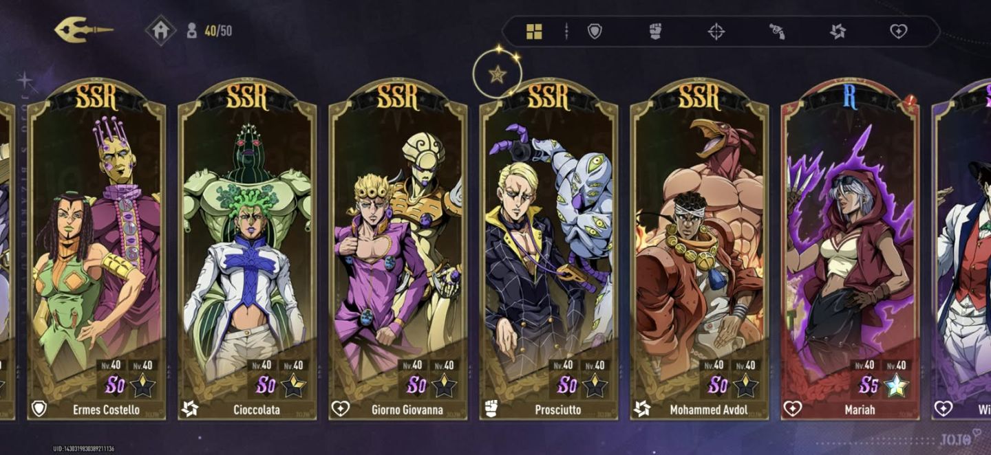 CONTA DE JOJO'S BIZARRE ADVENTURES GS