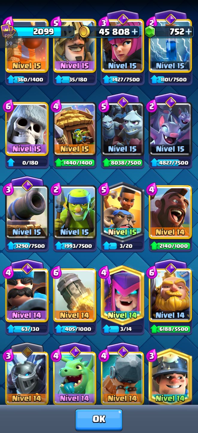 CONTA DE CLASH ROYALE GEMADA