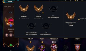Conta League of Legends - 485 skins - Gold - Nivel 610