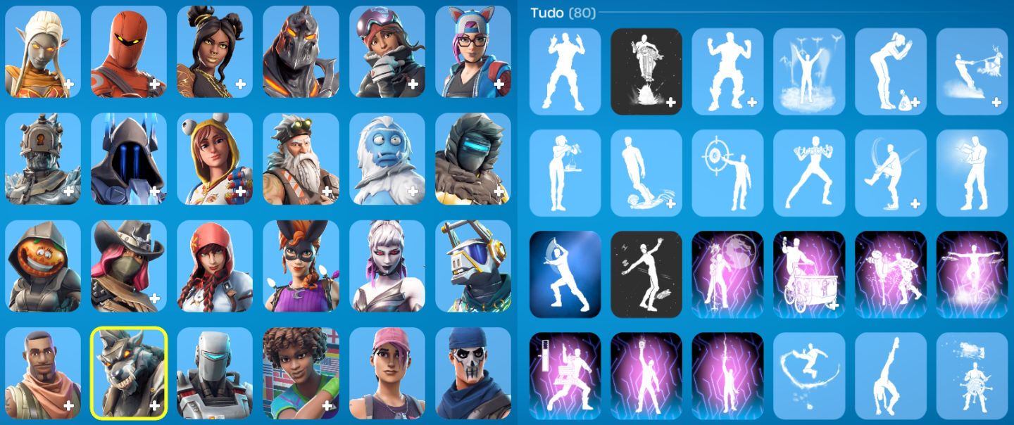 CONTA FORTNITE COM SALVE O MUNDO FUNDADOR, 64 SKINS, PASSE TEMPORADA 8...