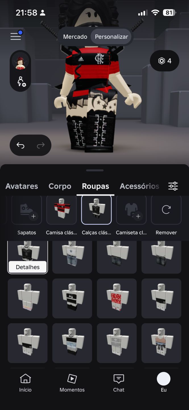 Conta de Roblox com muita skin Feminina e masculina