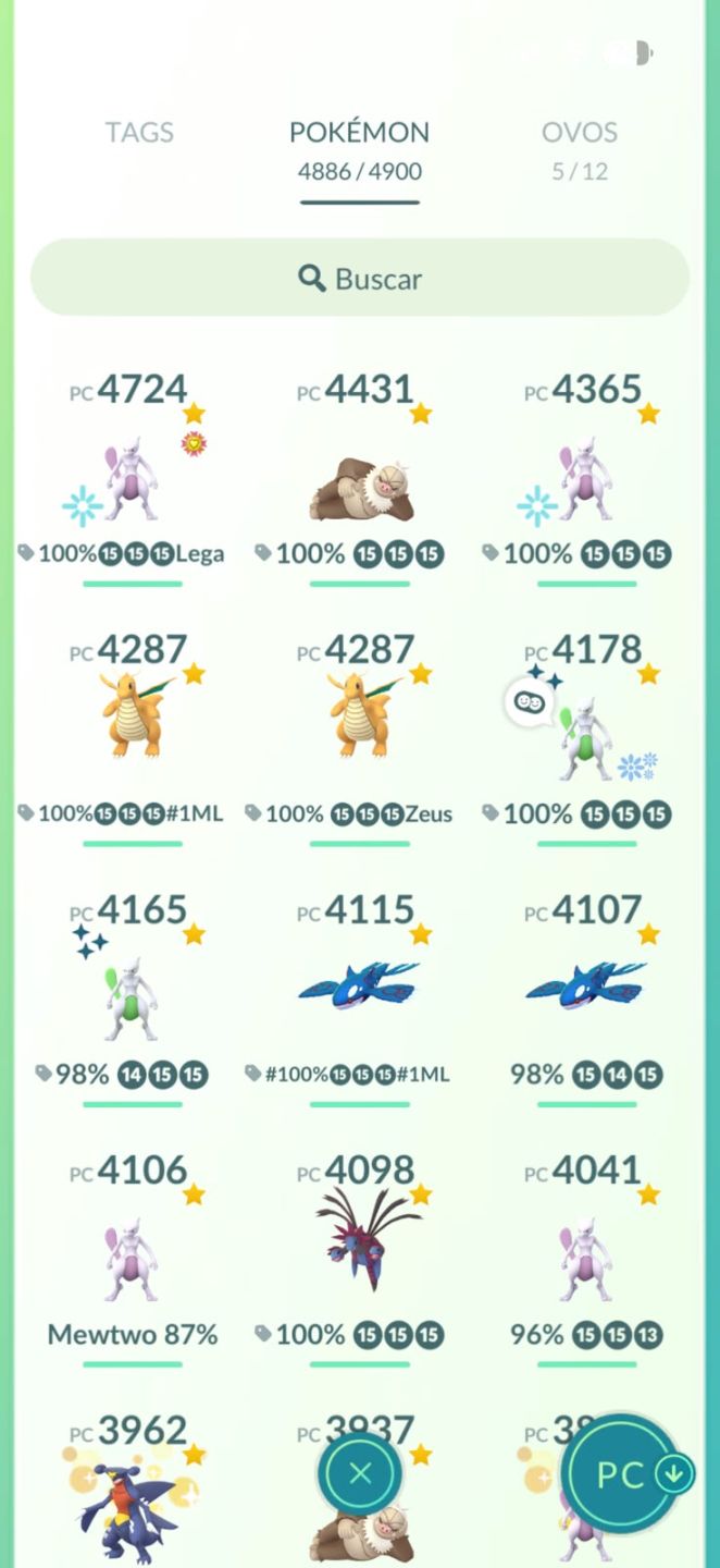 Conta de Pokemon GO, 2016, LVL 72, focada em pvp, mewtwo shiny 100% com fundo.