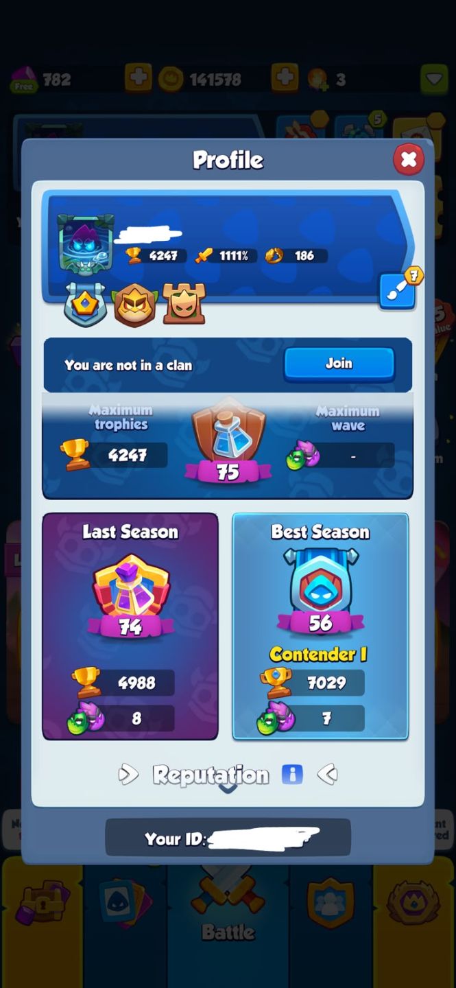 CONTA RUSH ROYALE ÓTIMA PARA NOVOS JOGADORES.