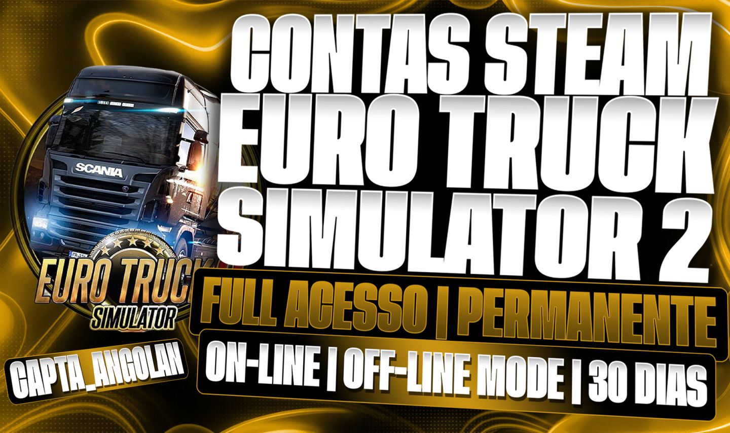 CONTAS EURO TRUCK SIMULATOR 2- FULL ACESSO PERMANENTE - OFF/LINE - ON/LINE