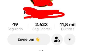 Conta do tik Tok com 2623 seguidores