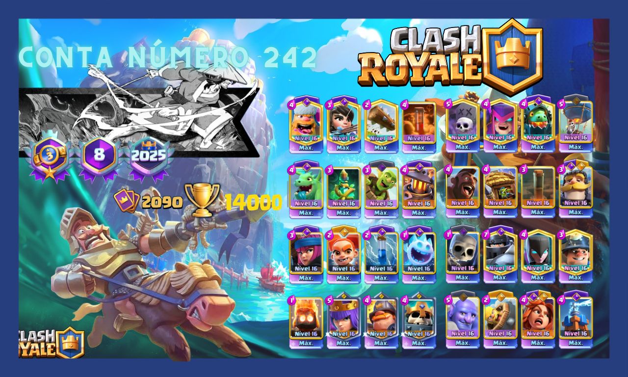 Contas de clash Royale upadas com cartas bem encaminhadas e com Vários troféus.
