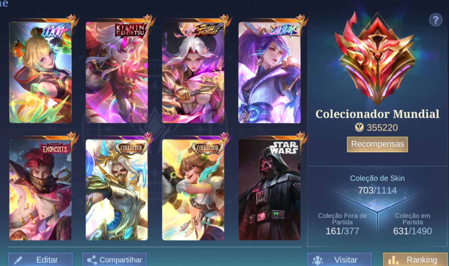 Conta Colecionador Mundial +700 skins