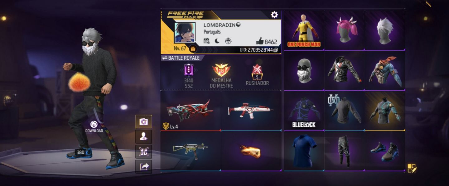 CONTA DE FREE FIRE MUITO GEMADA UMP E XM8 2 VELOCIDADE