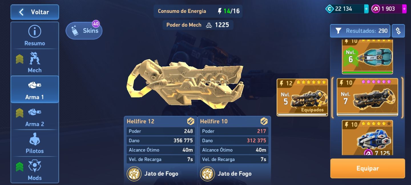 Conta Mech Arena com mais de 12000 de poder