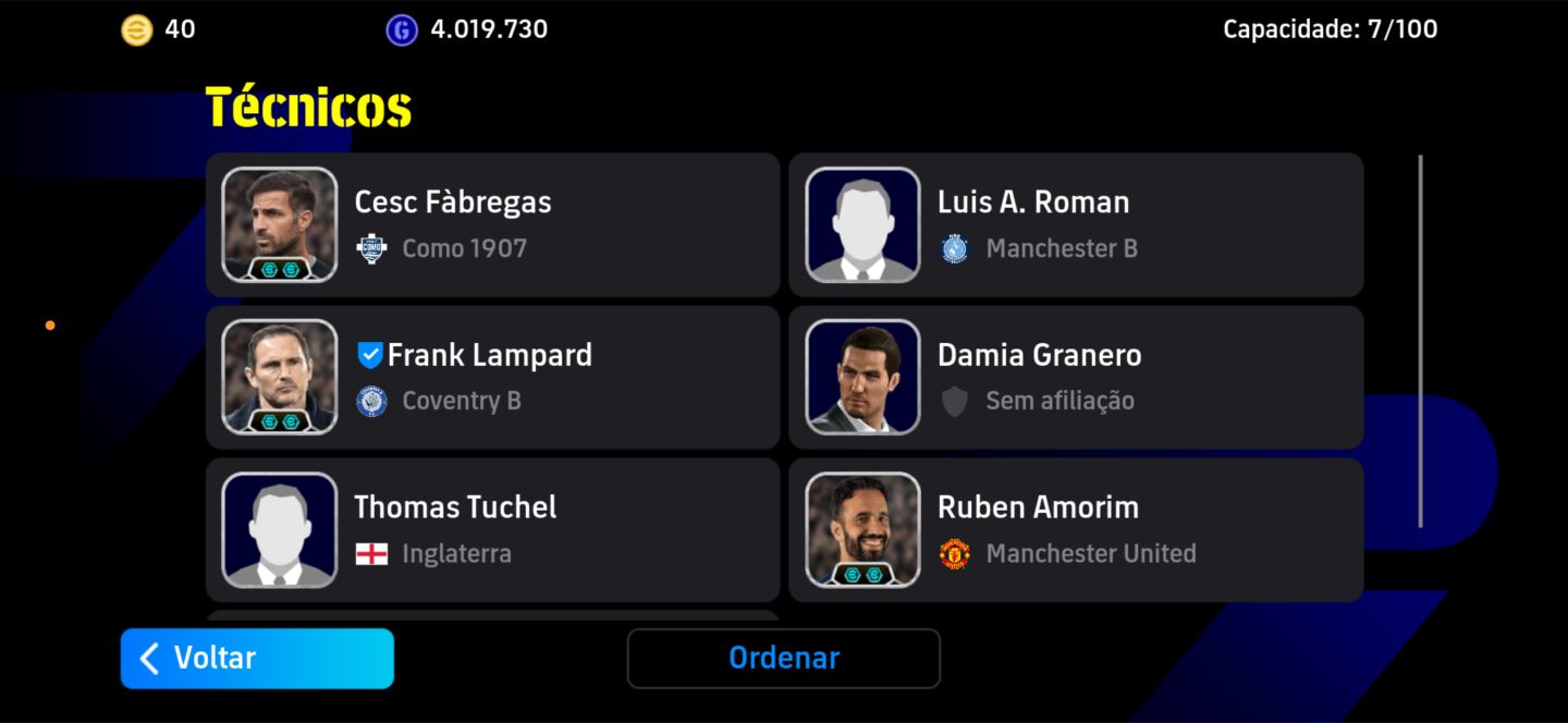Conta efootball novo Cristiano 107 aguero 104 blitz culler(preço negociavel)