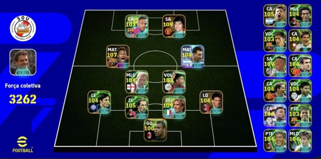 Conta de efootball, já pegou primeira divisão 3 vezes