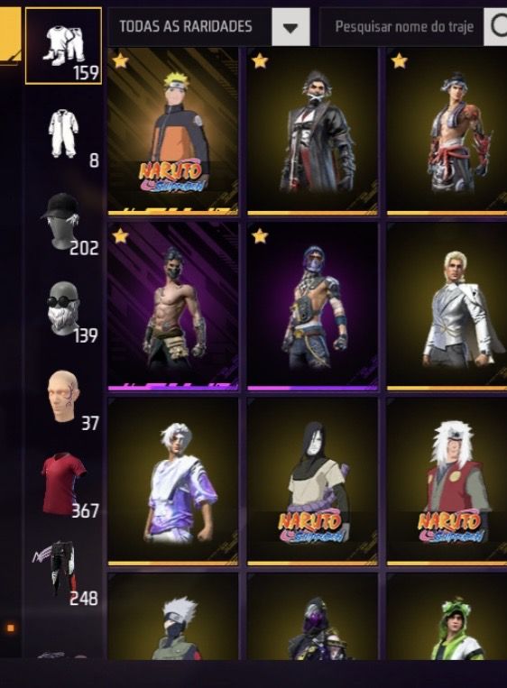 CONTA FREE FIRE COMPLETA À VENDA