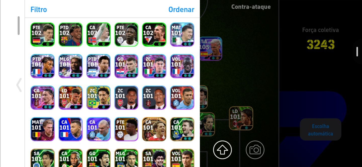 Conta efootball, com ibra 109, nedved 106, e muitos outros jogadores muito bons