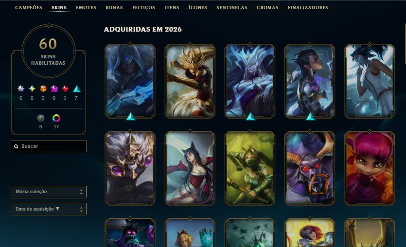 CONTA LOL Diamante 3 - 60 Skins - Lvl 79