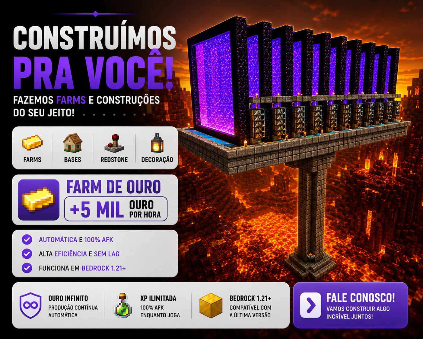 Construímos para você ! Minecraft Bedrock