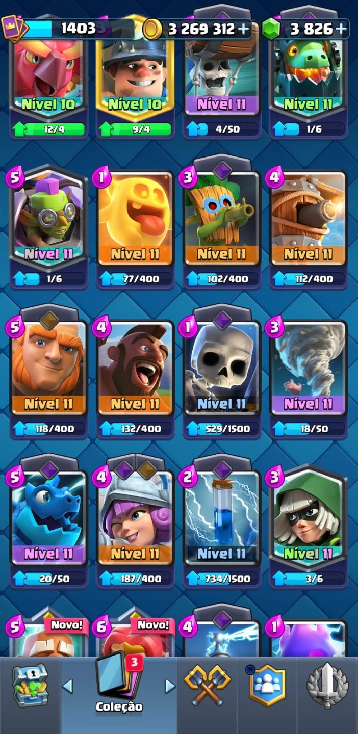 CONTA CLASH ROYALE COM 8 ANOS DE JOGO 9K DE TROFÉUS E 3 MILHÕES DE OURO +BRINDES