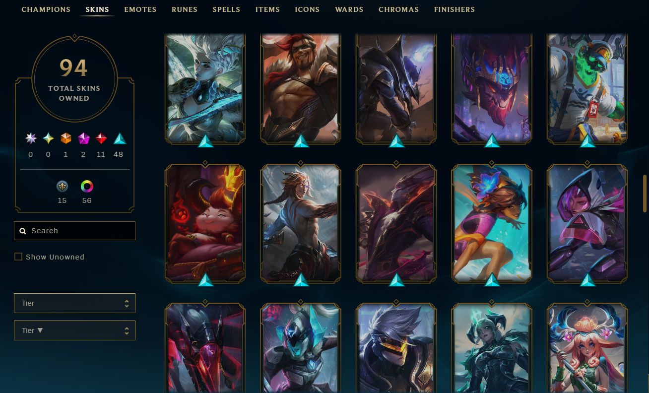CONTA LOL MESTRE 200PDL+ / FULL ACESSO AOS DADOS / LV 175 / 138 SKINS / HONRA 5