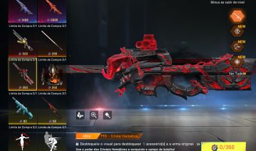 CONTA BOOT BLOODSTRIKER COM P90 CRISTAL HEMATICO