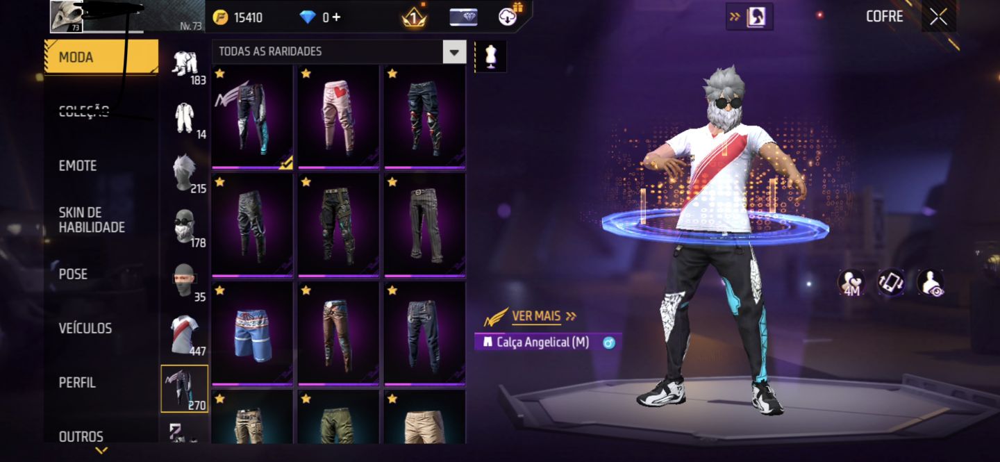 Conta de Free Fire com pacote itachi antiga