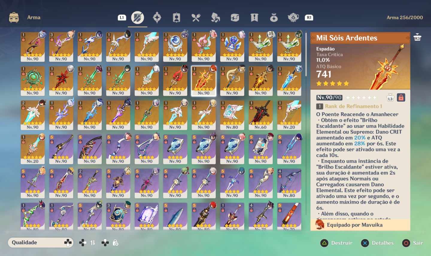 (PROMOÇÃO) CONTA GENSHIN 43 CHAR 5 STAR | 31 ARMASS | AR 60 IMPERDÍVEL