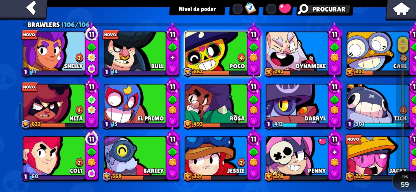 Conta Brawl Stars bem upada, Full Acesso 330+ Skins 106 Brawlers