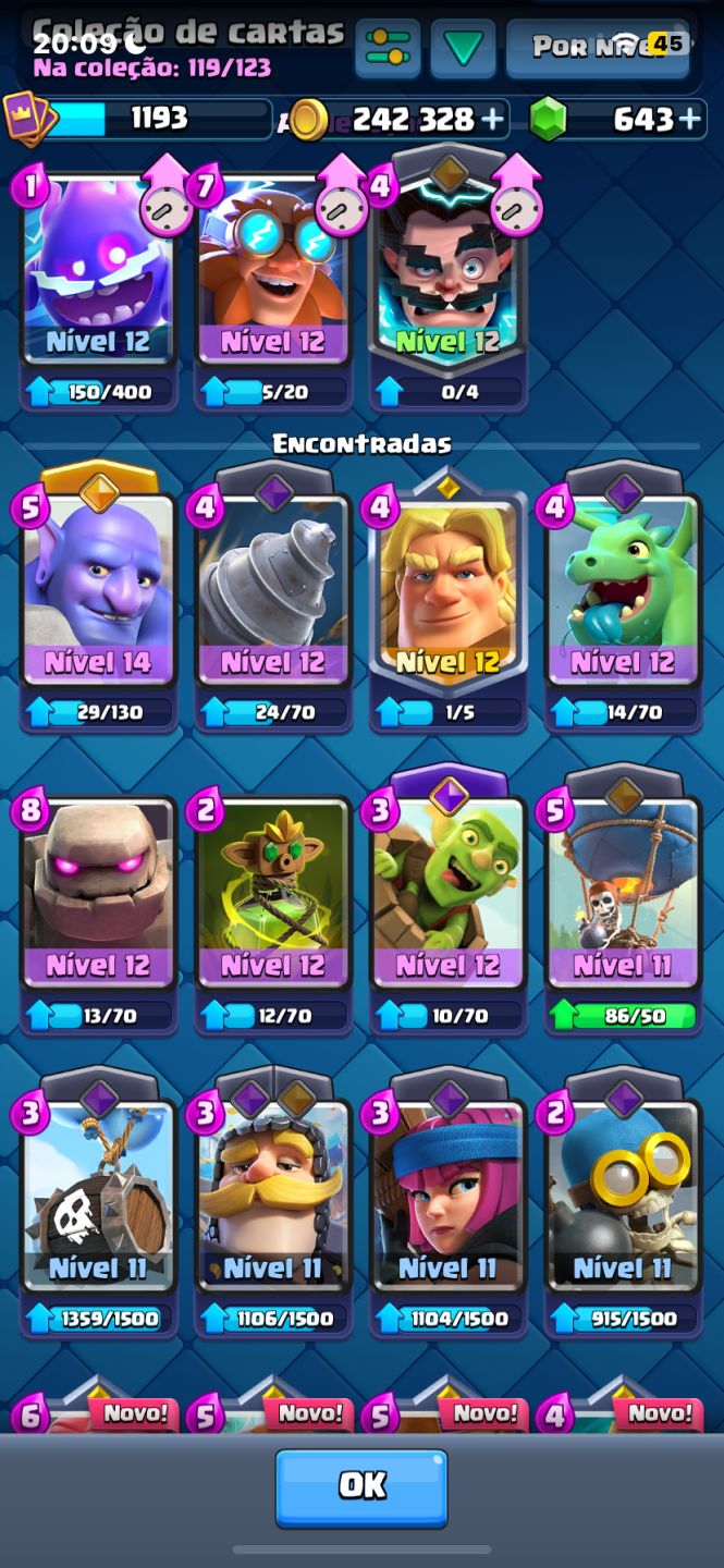 CONTA CLASH ROYALE | 6847 TROFÉUS | 119/123 CARTAS