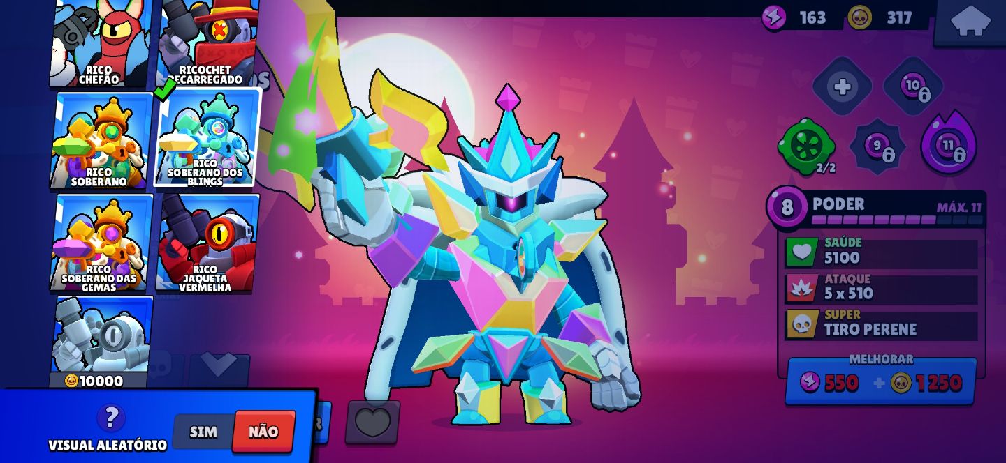 Melhor preço, Conta De Brawl Stars com muitas skins, tendo 10 skins raríssimas.