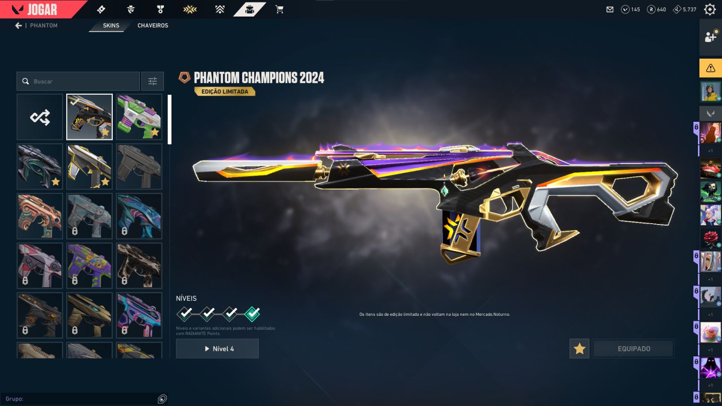 Conta Valorant Dima com faca, phantom e vandal Champions 2023, 2024 e 2025