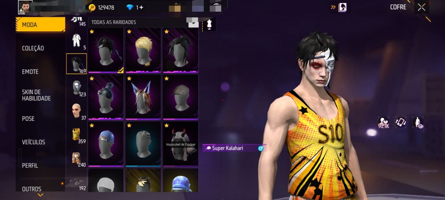 CONTA DE FREE FIRE COM 8 ANOS !/COM BASTANTE SKIN BONITAS, EVOLUTIVAS E RARAS !