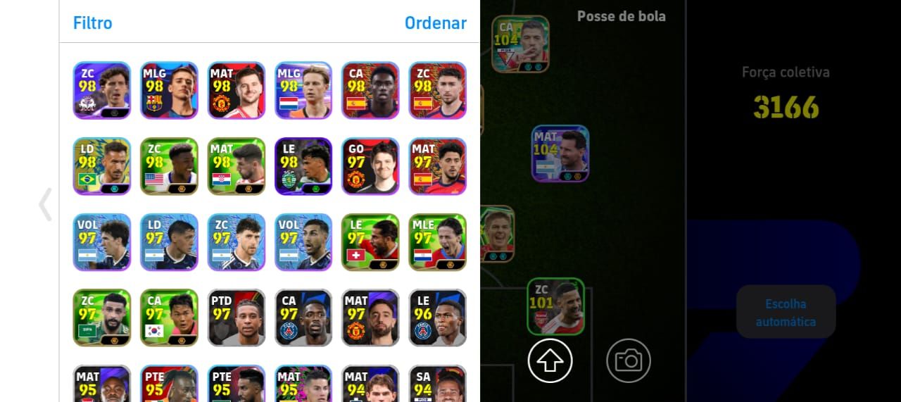 Conta de efootball com 3 blitz curler