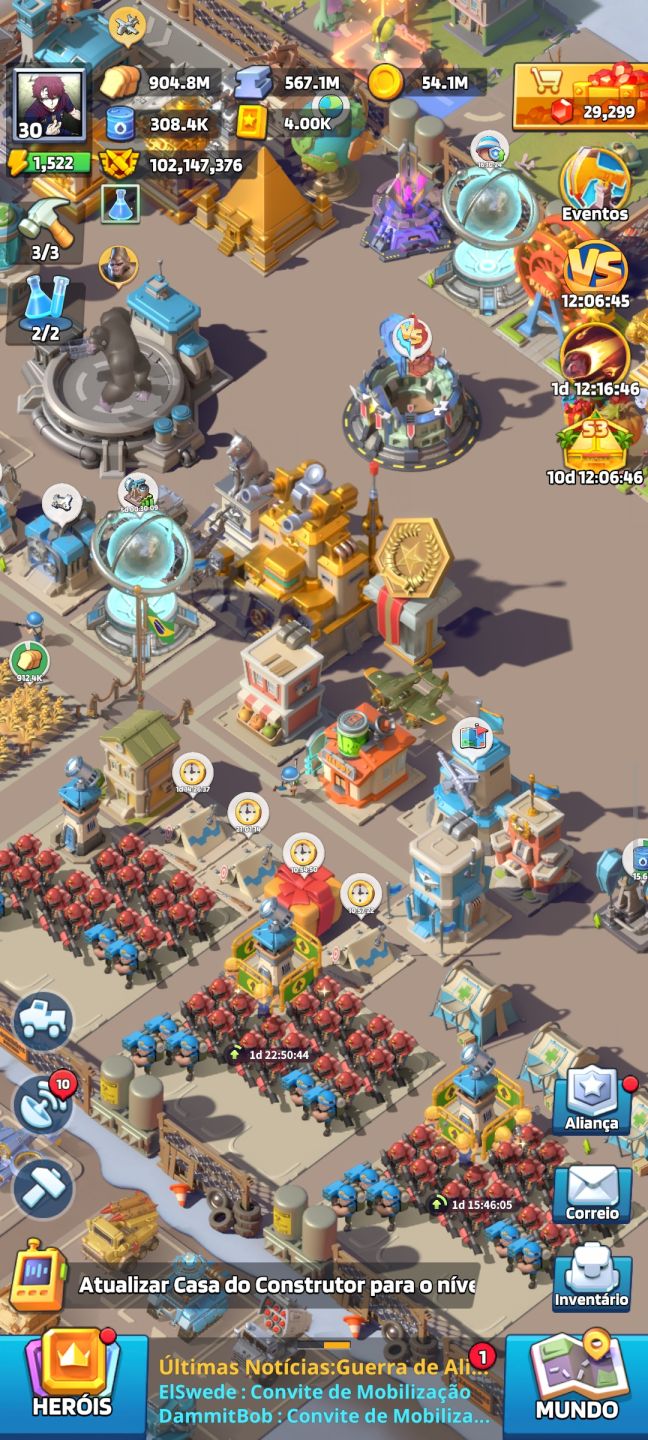 Conta Last War QG 30 Server 1722