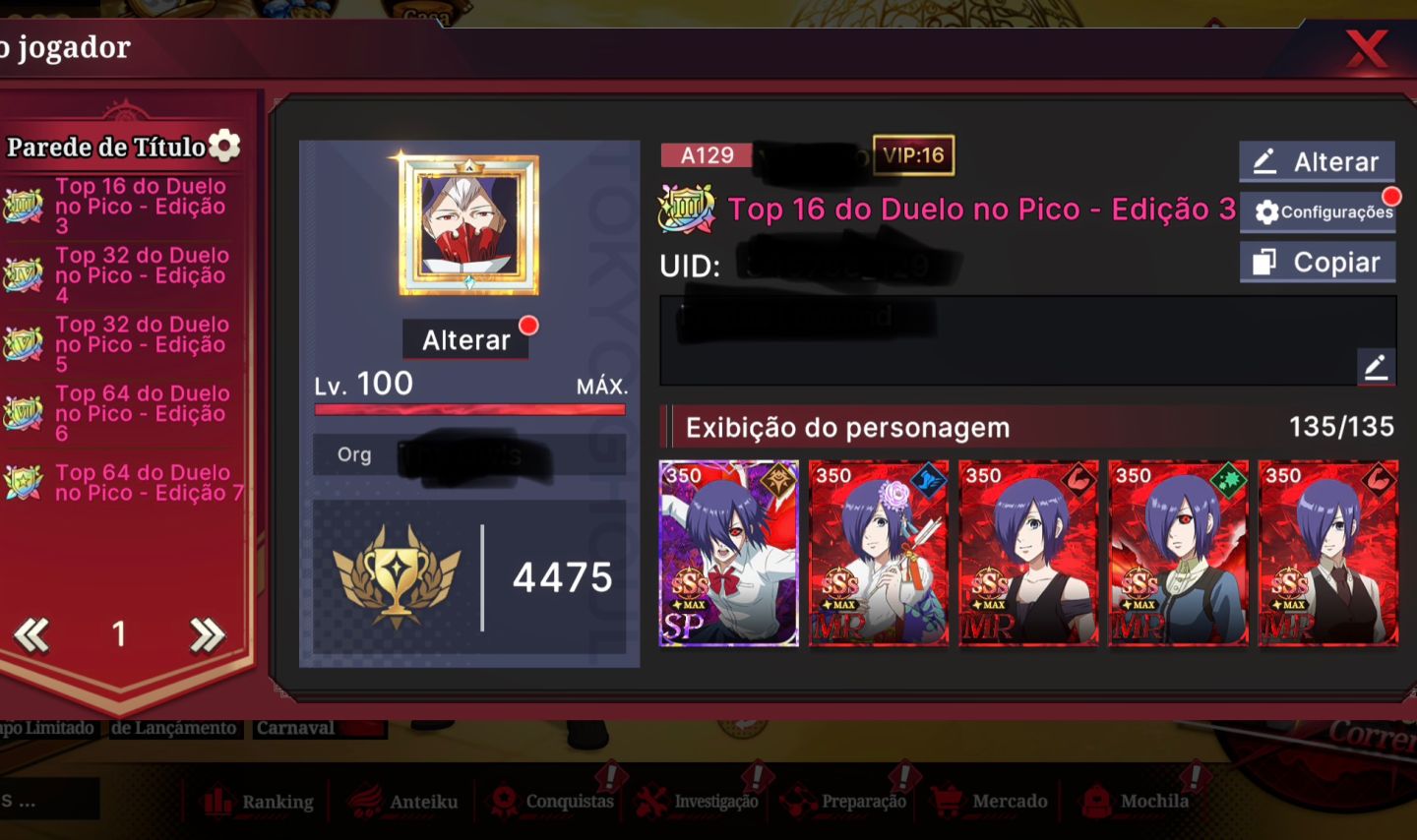 Conta Tokyo Ghoul break the Chains TOP2 BR