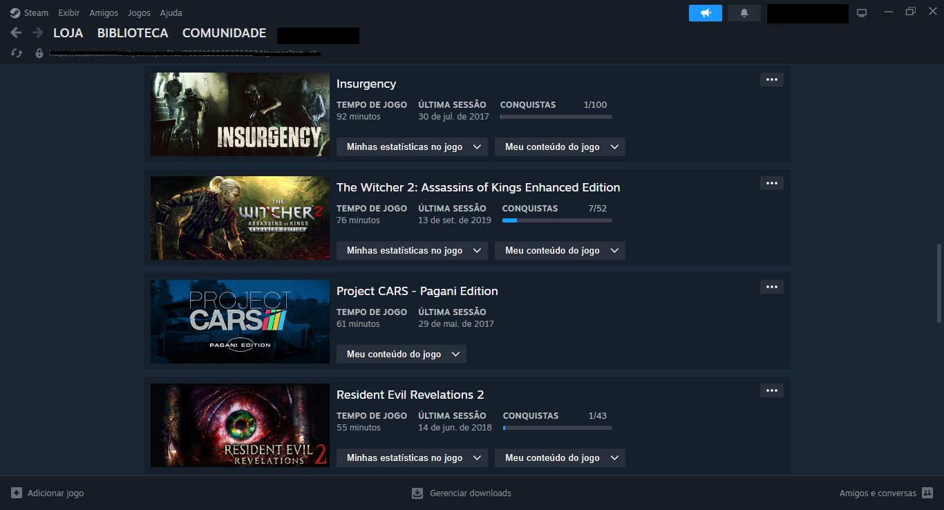 Conta Steam com 13 jogos, lista a baixo (Ativo e regular)