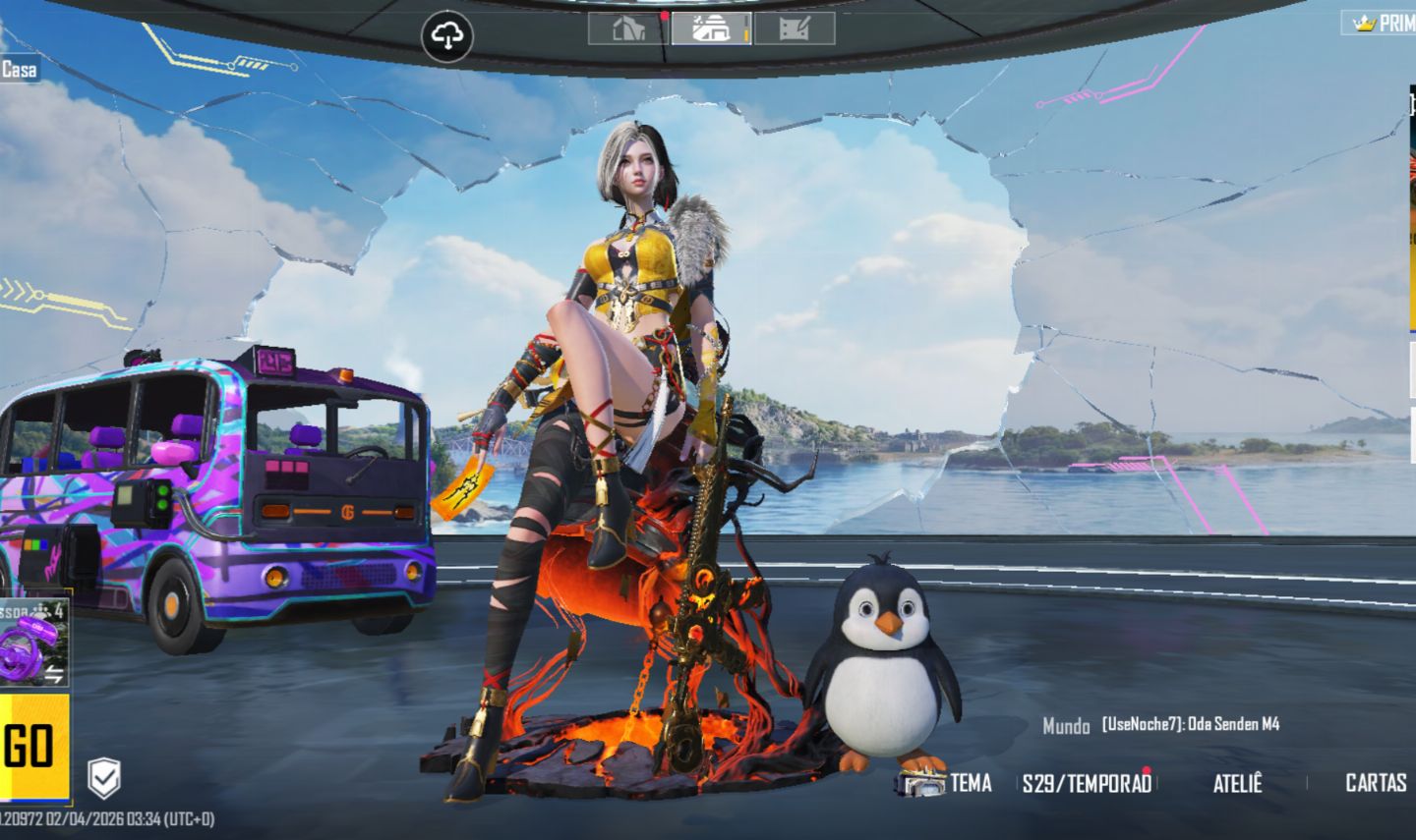 CONTA PUBG MOBILE FULL + SKIN GLACIAL E INFERNAL