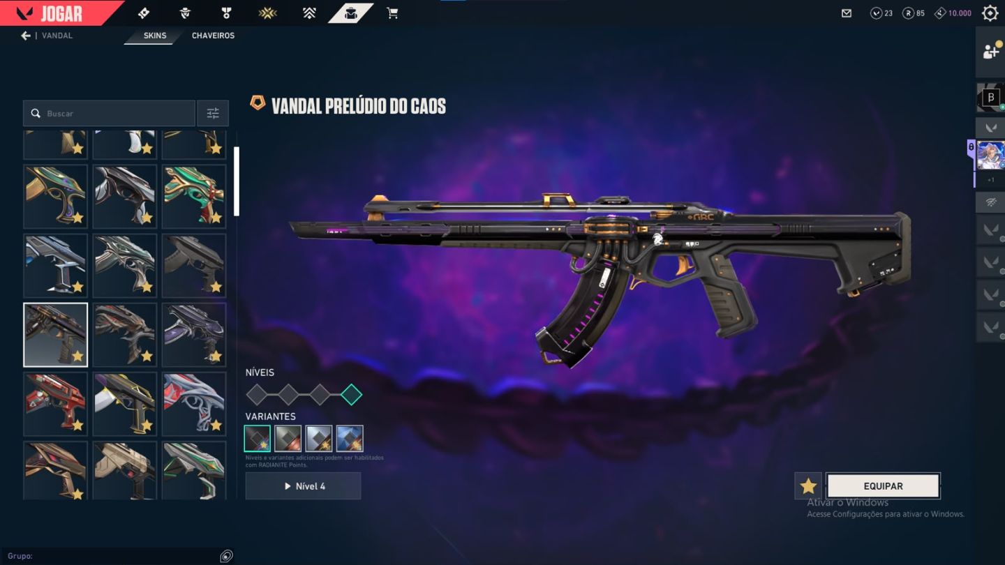 CONTA COM DIVERSAS SKINS E CARDS DO BETA