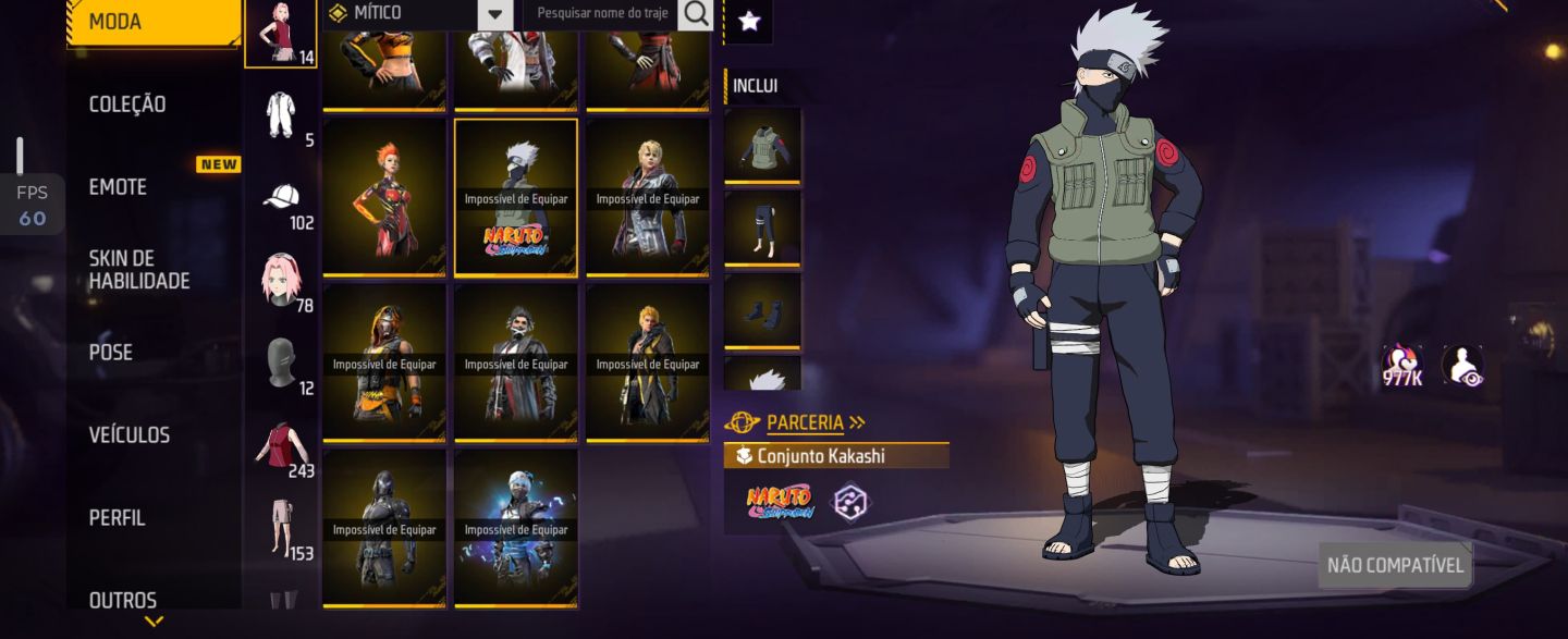 CONTA FF ANTIGA S8 ANGELICAL AZUL + VERMELHA | PRIME 4 | KAKASHI + SAKURA