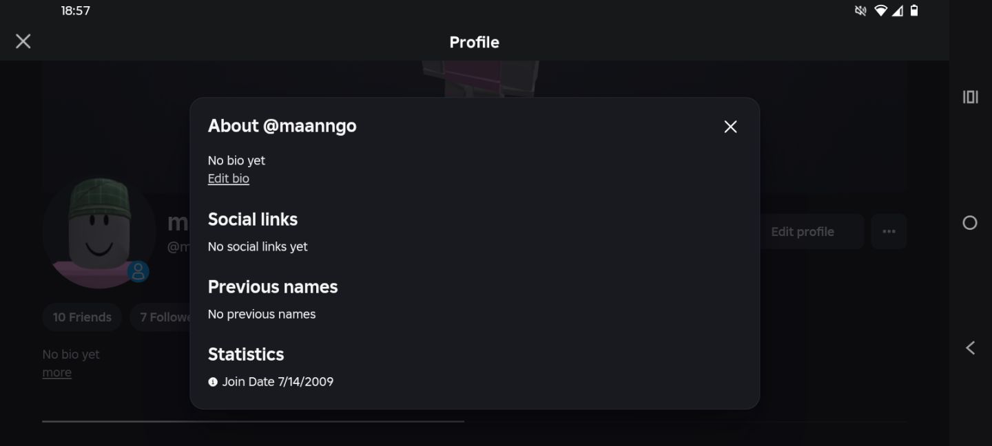 Conta Roblox Antiga upada no fish