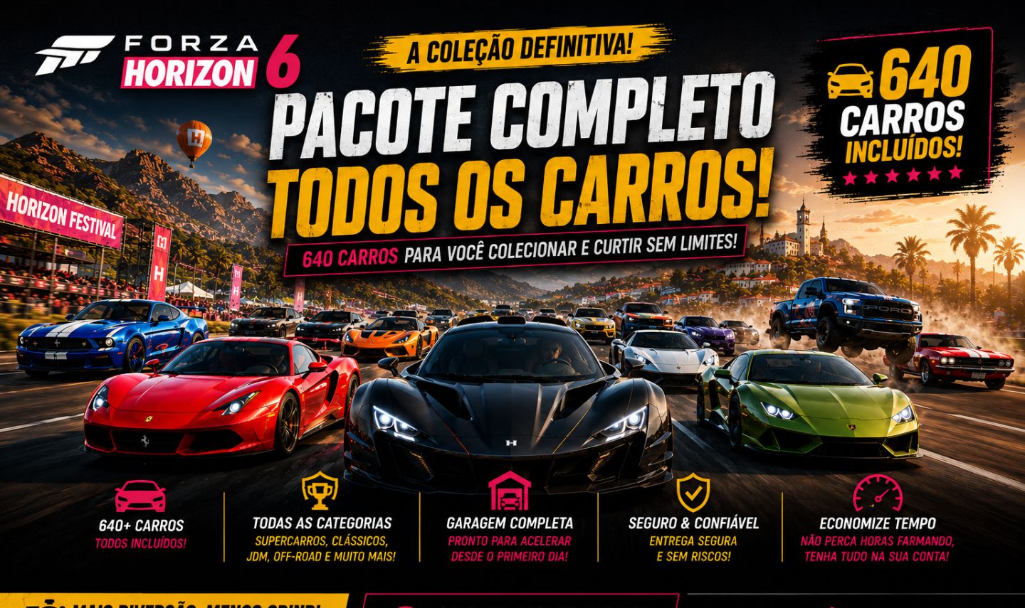 TODOS OS CARROS FORZA HORIZON 6