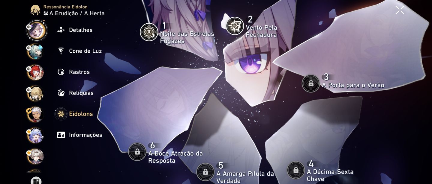 CONTA HONKAI STAR RAIL END GAME THE HERTA, CASTORICE, ANAXA, CIPHER E ARCHER...