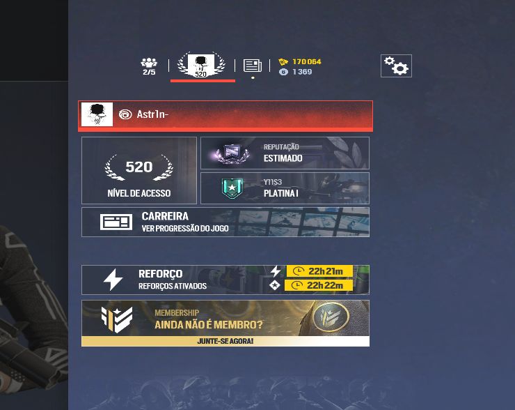 Conta Rainbow Six Siege Lv 520