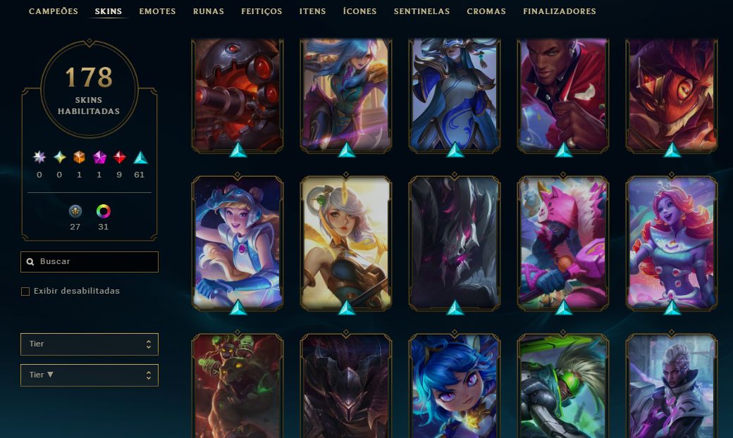 CONTA LOL +10 ANOS LVL 349 | 181 SKINS | TODOS CAMPEÕES | RIOT KAYLE/BLITZ |