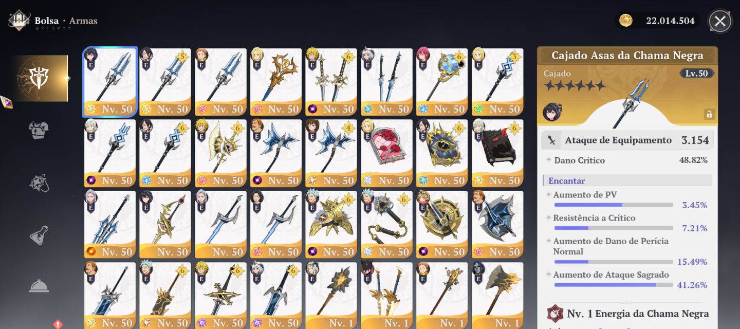 NA EAST - CONTA END GAME - TODOS OS CHARS - MERLIN, BAN, ELIZABETH P10