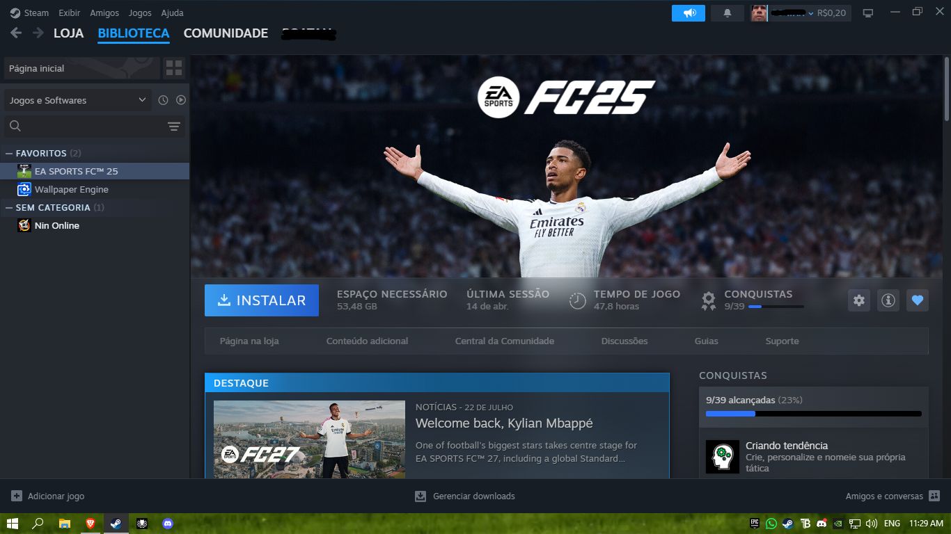 CONTA STEAM COM WPP E EA 25