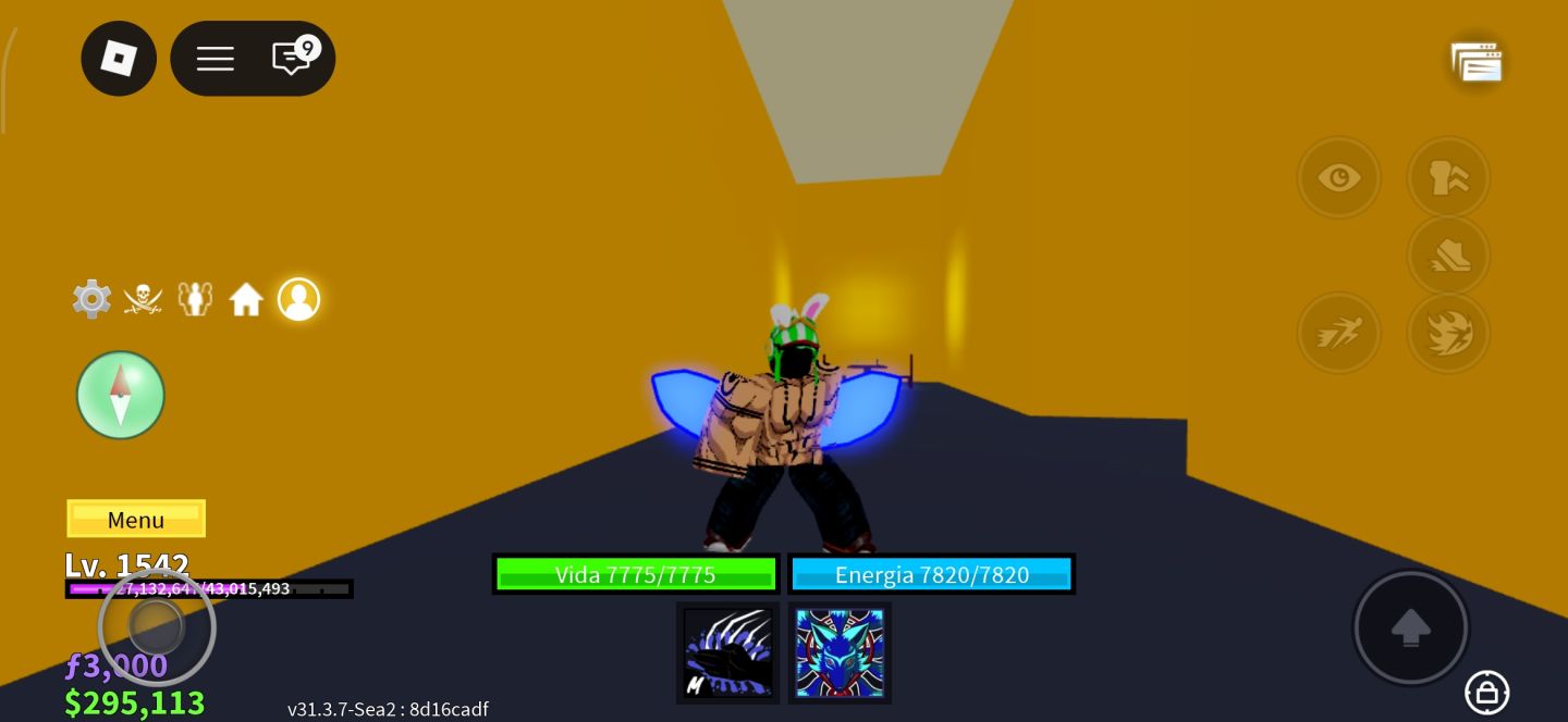 Kitsune equipada + Control Blox fruits