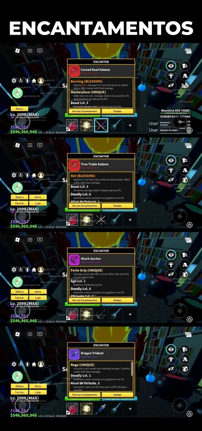 Conta Blox Fruits com 23 Perms, Todas Gamepasses, Todas V4 Full, 15 Storage