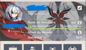 CONTA GENSHIN AR 60, VARIAS ARMAS T5 E PERSONAGENS T5