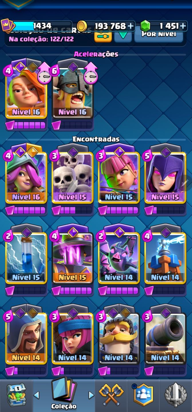CONTA CLASH ROYALE | 12.2K TROFÉUS (ARENA 29) | 122/122 CARTAS (100%) | NÍVEL 16