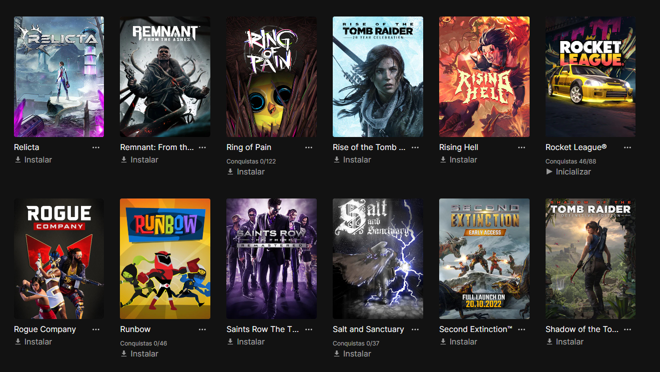 Conta Epic ( Fortnite e RL ), cerca de 100 skins e muitos jogos na Epic PC