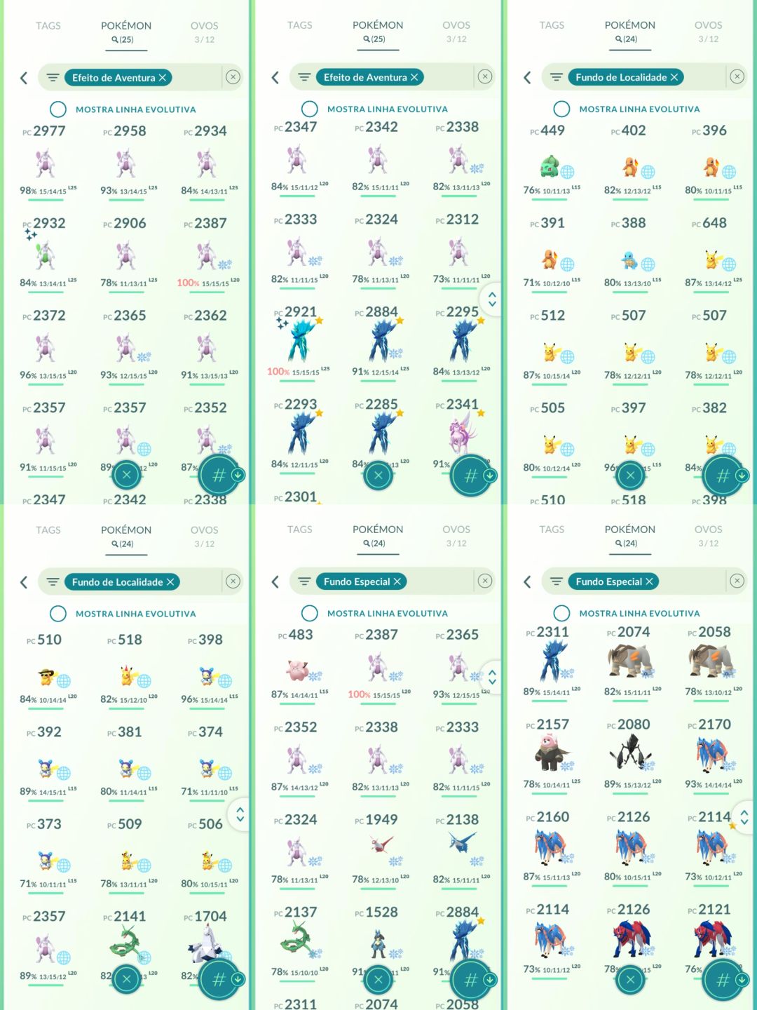 CONTA COLECIONADOR COM SHUNDO +12 LENDÁRIOS SHINY 3 100% E MT FUNDO - POKEMON GO
